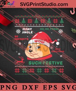 Ugly Christmas Doge Meme Shiba SVG, Merry Christmas SVG, Dog Christmas SVG EPS DXF PNG Digital Download