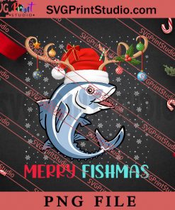 Xmas Lights Reindeer Santa Merry Fishmas Fish Christmas PNG, Merry Christmas PNG, Fishing PNG Digital Download