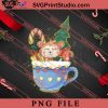 Christmas Monkey In The Coffee Cup PNG, Merry Christmas PNG, Animals PNG Digital Download