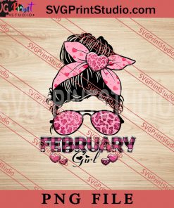 February Girl PNG, Skull PNG, Messy bun Girl PNG Digital Download