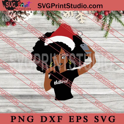 Funny Black Girl Magic Natural Merry Christmas SVG, Merry Christmas Gift SVG, Xmas SVG PNG EPS DXF Silhouette Cut Files