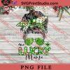 One Lucky Mama PNG, St.Patrick's day PNG, Irish PNG, Messy bun Girl PNG Digital Download