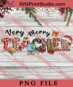 Very Merry Teacher PNG, Merry Christmas PNG, Teacher PNG Digital Download