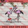 Flamingo christmas SVG, Merry Christmas Gift SVG, Xmas SVG PNG EPS DXF Silhouette Cut Files