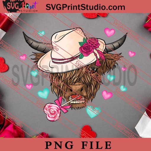 Highland Cow Valentine PNG, Happy Vanlentine's day PNG, Animals PNG Digital Download