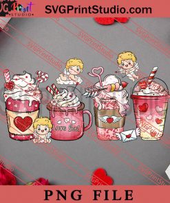 Valentine Coffee Cupid PNG, Happy Vanlentine's day PNG Valentine 2023 Digital Download