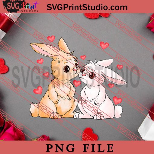 Valentines Day Rabbit Couple Love PNG, Happy Vanlentine's day PNG, Animals PNG Digital Download
