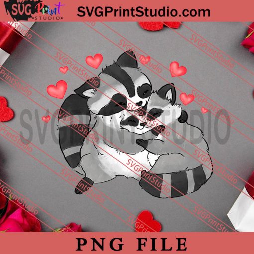 Valentines Day Raccoon Couple PNG, Happy Vanlentine's day PNG, Animals PNG Digital Download