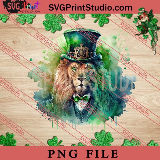 Badass Gangster Lion St Patricks PNG, St.Patrick's day PNG, Animals PNG Digital Download