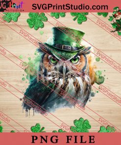 Badass Gangster Owl St Patricks PNG, St.Patrick's day PNG, Animals PNG Digital Download