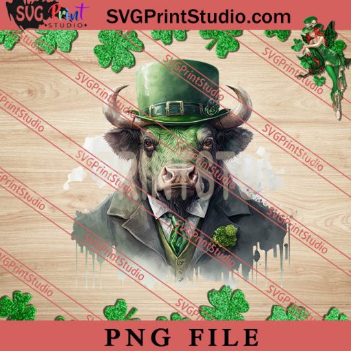Badass Gangster Gaur St Patricks PNG, St.Patrick's day PNG, Animals PNG Digital Download