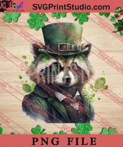 Badass Gangster Racoon St Patricks PNG, St.Patrick's day PNG, Animals PNG Digital Download
