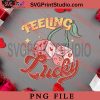Feeling Lucky PNG, Happy Vanlentine's day PNG, Retro Sweet Valentine PNG Digital Download
