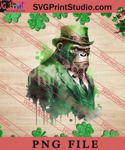 Gangster Gorilla St Patricks Day PNG, St.Patrick's day PNG, Animals PNG Digital Download