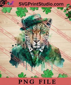 Gangster Leopard St Patricks Day PNG, St.Patrick's day PNG, Animals PNG Digital Download