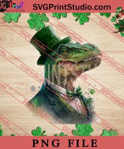 Gangster T-rex St Patricks Day PNG, St.Patrick's day PNG, Animals PNG Digital Download