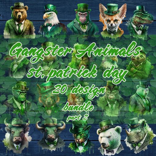Gangster animals patrick part 2 20 design, Animals PNG, St.Patrick's Day PNG, Gangster PNG
