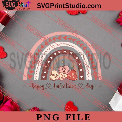 Happy Valentine Day Rainbow PNG, Happy Vanlentine's day PNG, Retro Sweet Valentine PNG Digital Download
