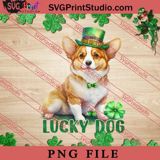 Lucky Dog PNG, St.Patrick's day PNG, Animals PNG Digital Download