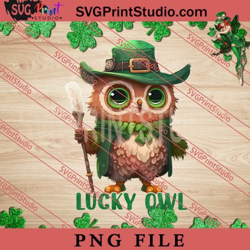 Lucky Owl PNG, St.Patrick's day PNG, Animals PNG Digital Download