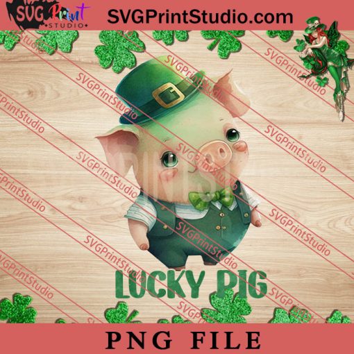 Lucky Pig PNG, St.Patrick's day PNG, Animals PNG Digital Download