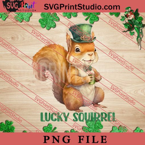 Lucky Squirrel PNG, St.Patrick's day PNG, Animals PNG Digital Download