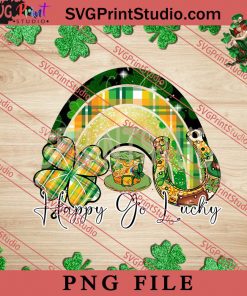 Happy Go Lucky PNG, St.Patrick's day PNG, Clover PNG, Gnome PNG Digital Download