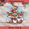 Merry Christmas Cute Fox Squad PNG, Merry Christmas PNG, Animals PNG, Xmas PNG Digital Download