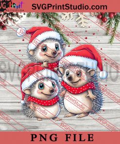 Merry Christmas Hedgehog Squad PNG, Merry Christmas PNG, Animals PNG, Xmas PNG Digital Download