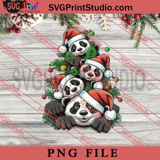 Merry Christmas Panda Squad PNG, Merry Christmas PNG, Animals PNG, Xmas PNG Digital Download
