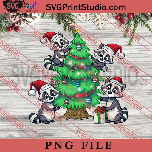 Merry Christmas Raccoon Squad PNG, Merry Christmas PNG, Animals PNG, Xmas PNG Digital Download