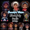 Beautiful Winter Black Baby 10 design, Black Queens PNG, Women PNG