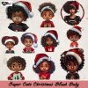 Super Cute Christmas Black Baby Bundle 10 design, Christmas PNG, Children PNG, Baby PNG