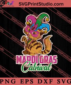 Black Cat Meow Mardi Gras SVG, Festival SVG EPS DXF PNG