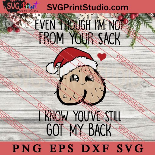 Cute Even Though I'm Not From Your Sack I Know Youve Still Got My Back Christmas SVG, Merry Christmas SVG, Xmas SVG EPS DXF PNG