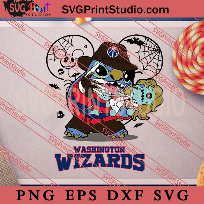 Washington Wizards Stitch Freddy Krueger Halloween SVG, Happy Halloween's Day SVG, Scary SVG EPS DXF PNG