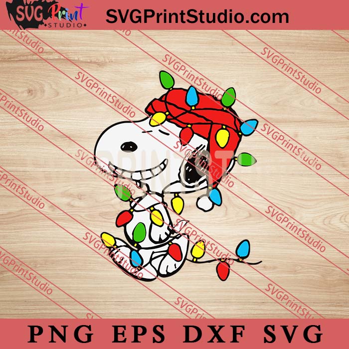 Snoopy Christmas Lights SVG, Merry Christmas SVG, Xmas SVG