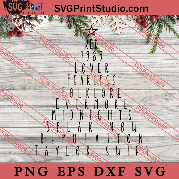 Taylor Swift Albums Christmas Tree SVG, Merry Christmas SVG, Taylor Swift SVG