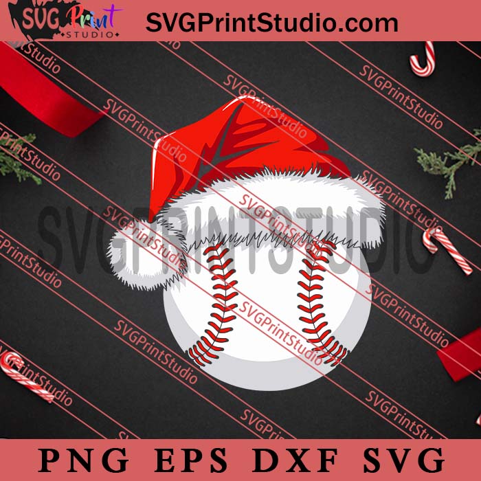 Baseball Santa Hat Christmas SVG, Baseball Christmas SVG, Merry Christmas SVG, Xmas SVG