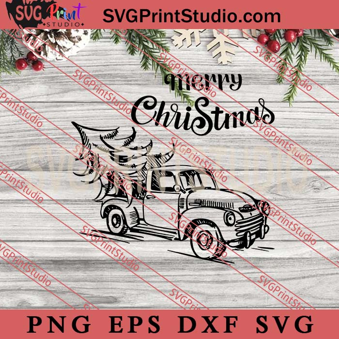 Merry Christmas Truck And Tree SVG, Merry Christmas SVG, Christmas Truck SVG, Christmas Tree SVG