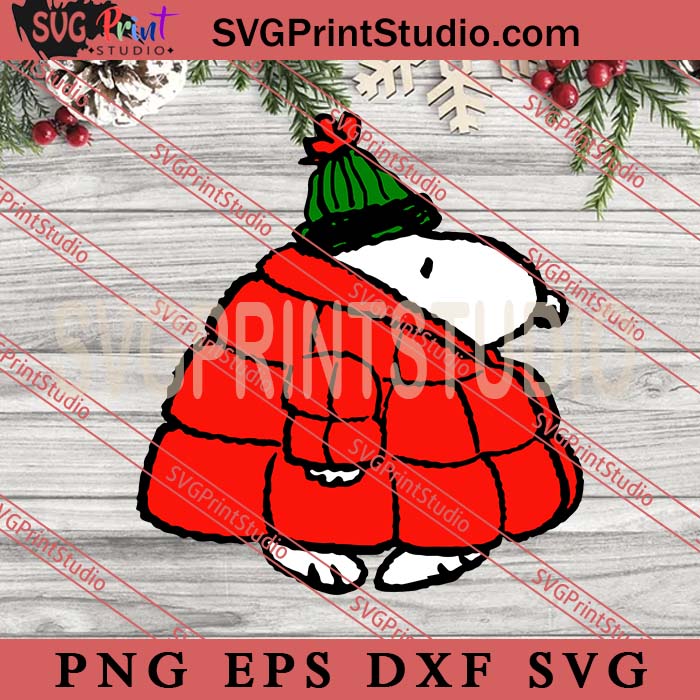 Snoopy Puffer Jacket SVG, Cute Winter Snoopy SVG, Snoopy With Puffy Coat SVG