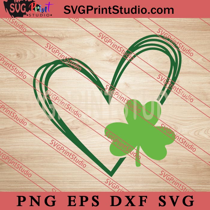 Shamrock Heart SVG, St.Patrick's Day SVG, Irish Day SVG